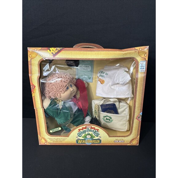 1985 Cabbage Patch Kids World Traveler Coleco “Peter Sheldon” Spain New, Opened - Picture 1 of 9